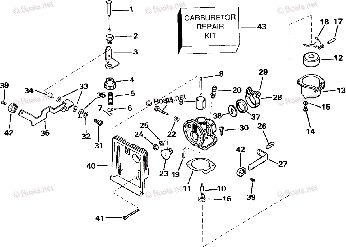 Mason Johnsonさん専用 Johnson Outboard 1993 OEM Parts Diagram for CARBURETOR