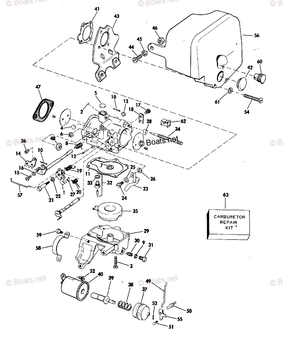 キャロットページ Johnson Outboard 1978 OEM Parts Diagram for CARBURETOR