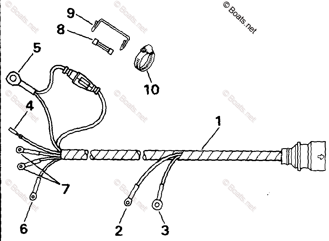 momページ Johnson Outboard 1991 OEM Parts Diagram for Motor Cable