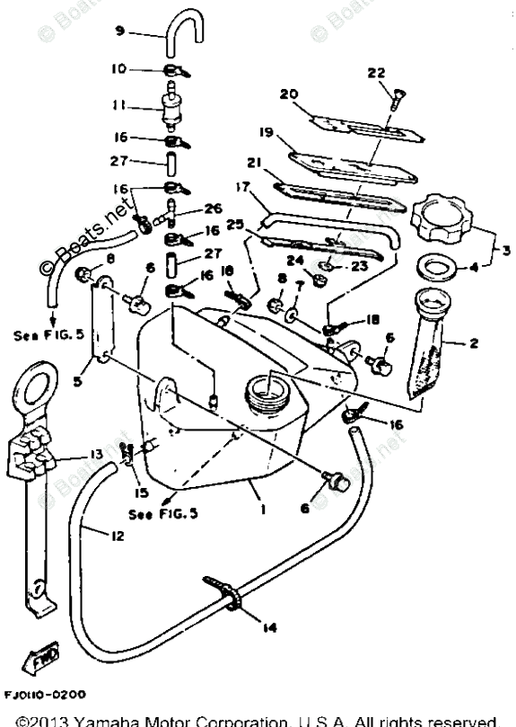 Yamaha Waverunner 1993 OEM Parts Diagram for Oil Tank | Boats.net