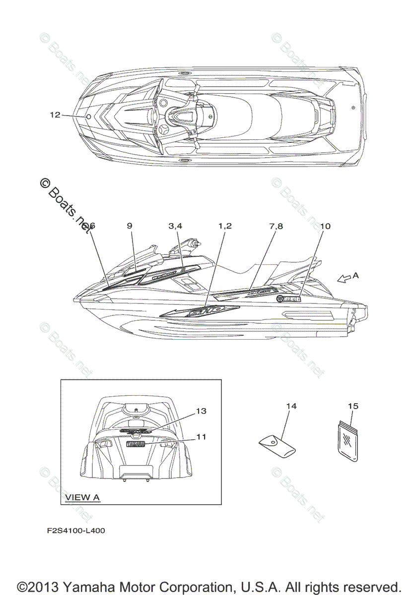 Yamaha Waverunner Parts 2012 OEM Parts Diagram for Graphics
