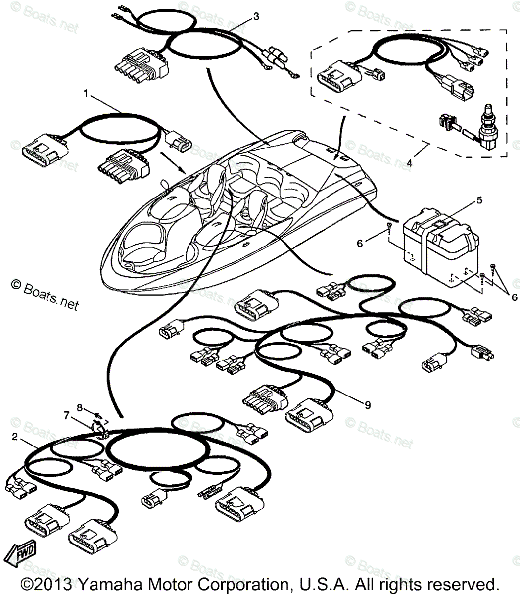 Yamaha Boats 1999 OEM Parts Diagram for ELECTRICAL 3