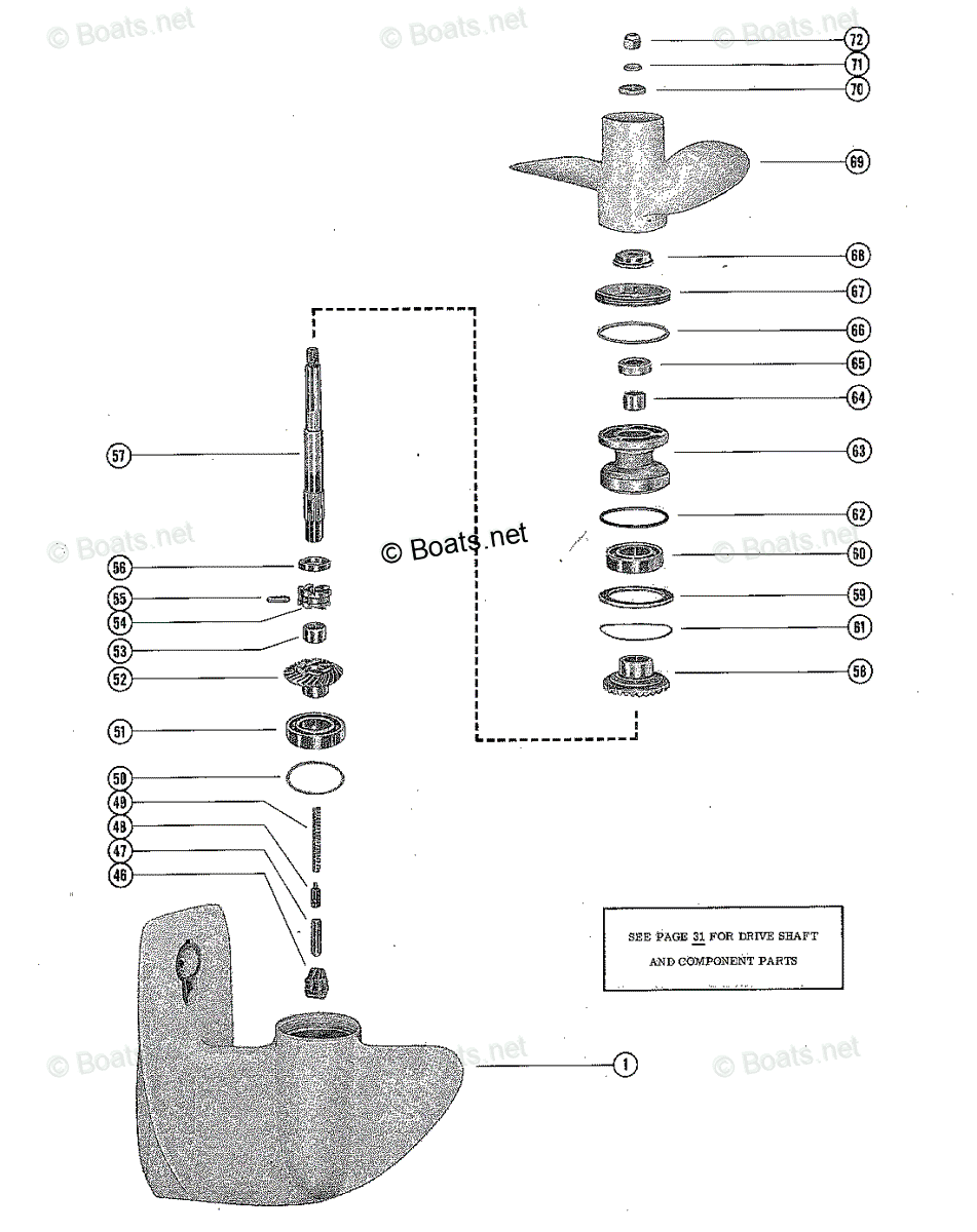 Mercury Outboard 6HP OEM Parts Diagram for Gear Housing Assembly ...