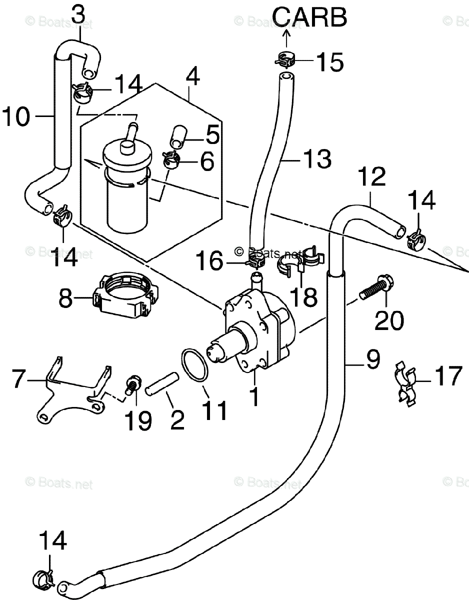 Johnson Outboard 25HP OEM Parts Diagram for FUEL PUMP