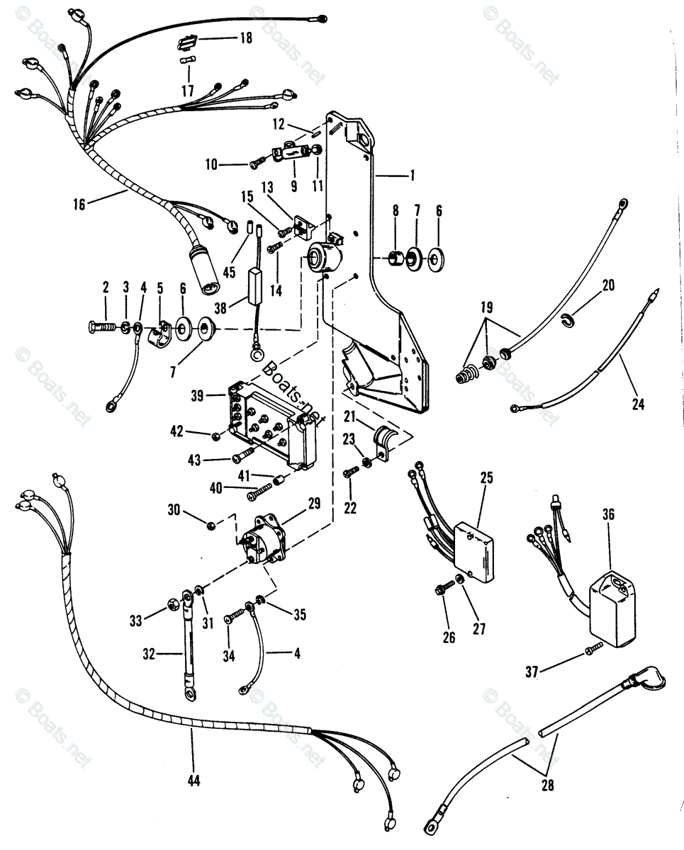 Mariner Outboard 1991 OEM Parts Diagram for WIRING HARNESS, STARTER