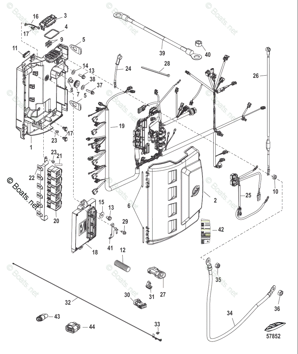 Mercury Outboard 200HP OEM Parts Diagram for Electrical Box Components