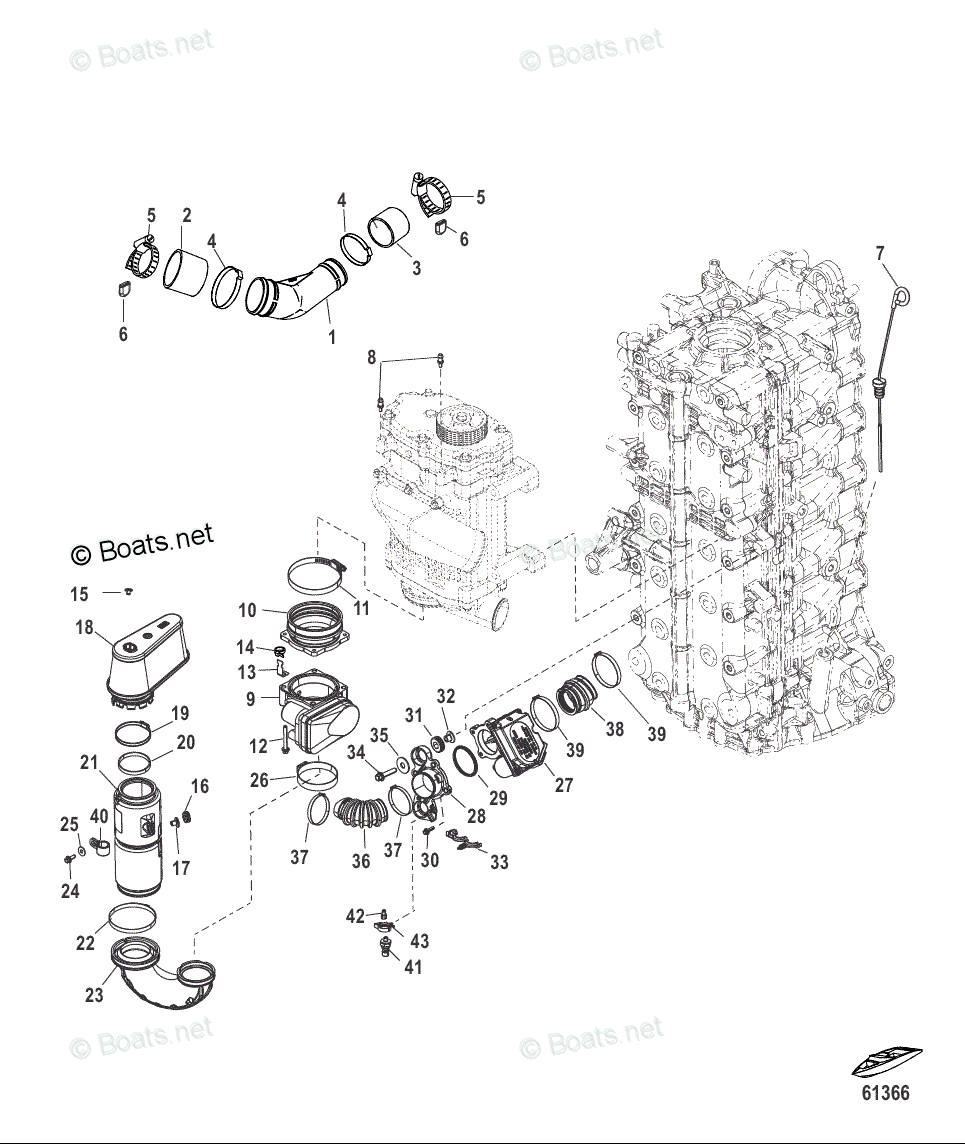 Mercury Outboard 200HP OEM Parts Diagram for Induction Components ...