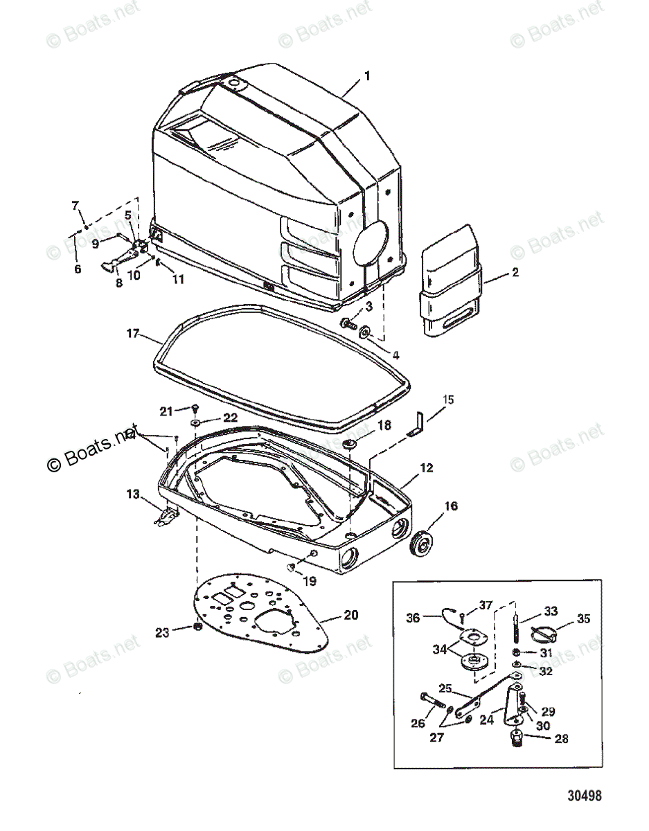 Mercury Outboard 200HP OEM Parts Diagram for Cowls | Boats.net