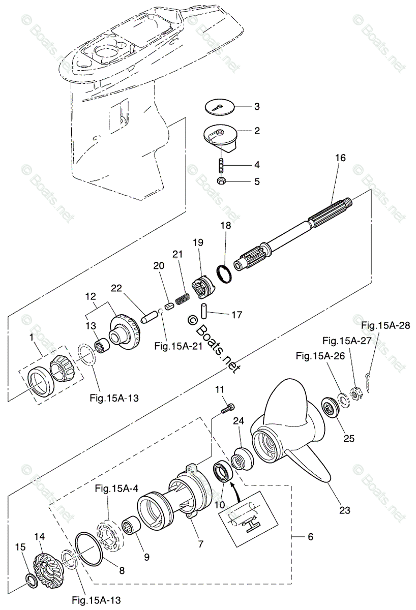 Nissan Outboard 2014 OEM Parts Diagram for GEAR CASE (PROPELLER SHAFT ...