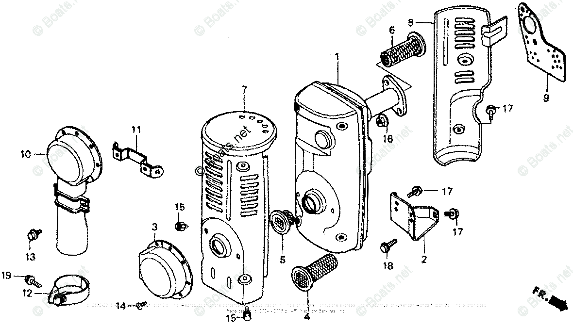 Honda Small Engines G400 Oem Parts Diagram For Muffler 