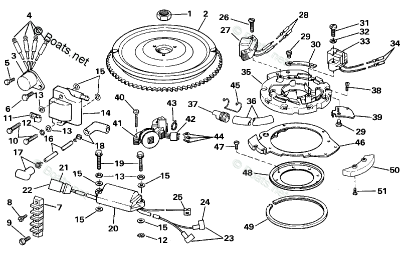 Evinrude Outboard Parts by HP 28HP OEM Parts Diagram for Ignition