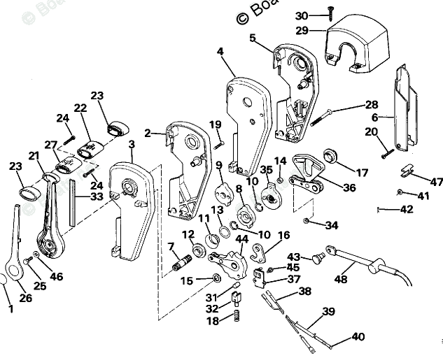 OMC Rigging Parts & Accessories 1987 OEM Parts Diagram for Remote