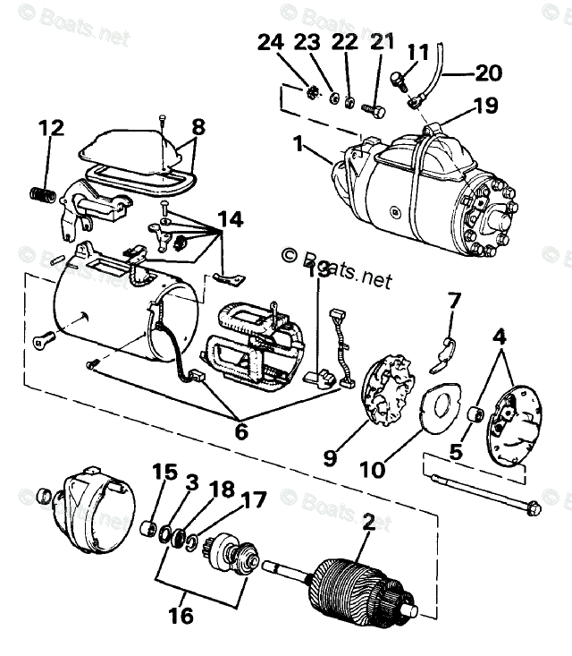 OMC Sterndrive 2.30L 140 CID Inline 4 OEM Parts Diagram for
