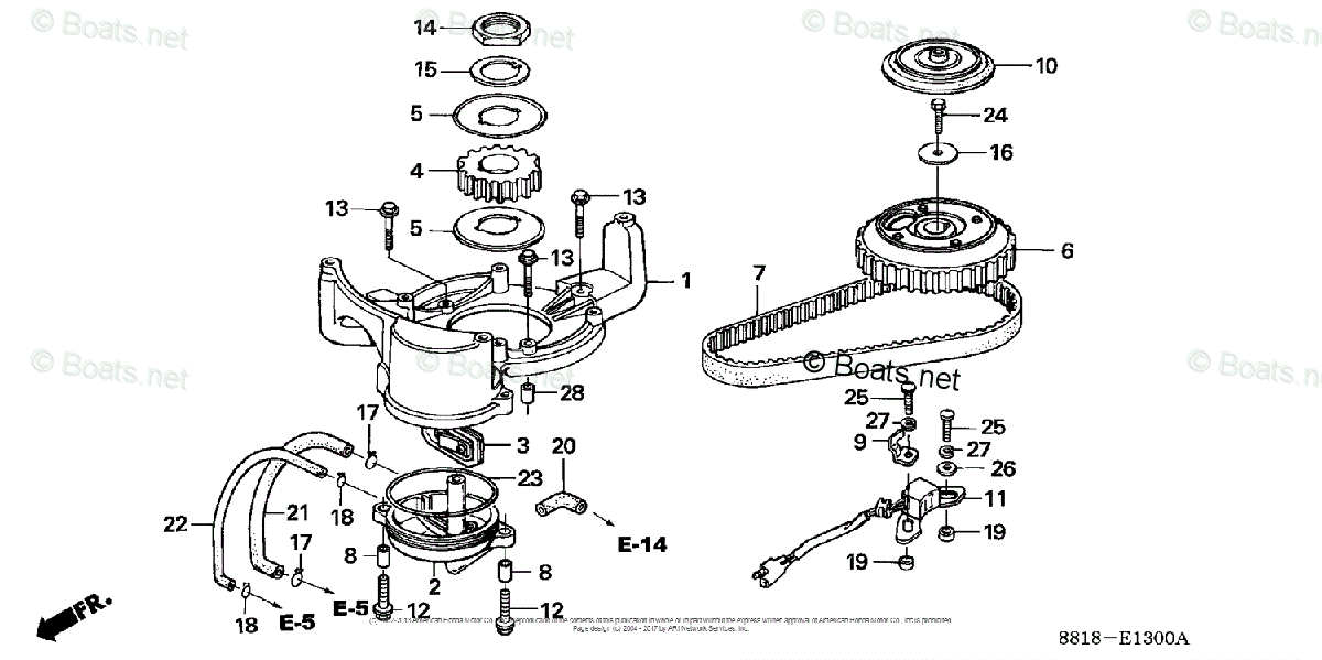 Honda Outboard 2006 OEM Parts Diagram for Cam Pulley