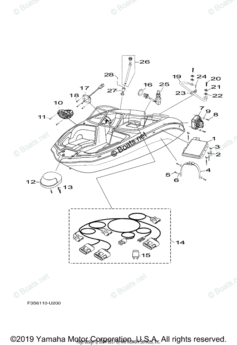 Yamaha Boats 2019 OEM Parts Diagram for ELECTRICAL 3