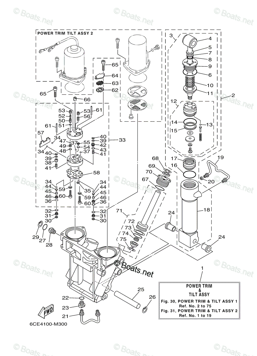 Yamaha Outboard 2013 OEM Parts Diagram for Power Trim Tilt Assy 1 ...