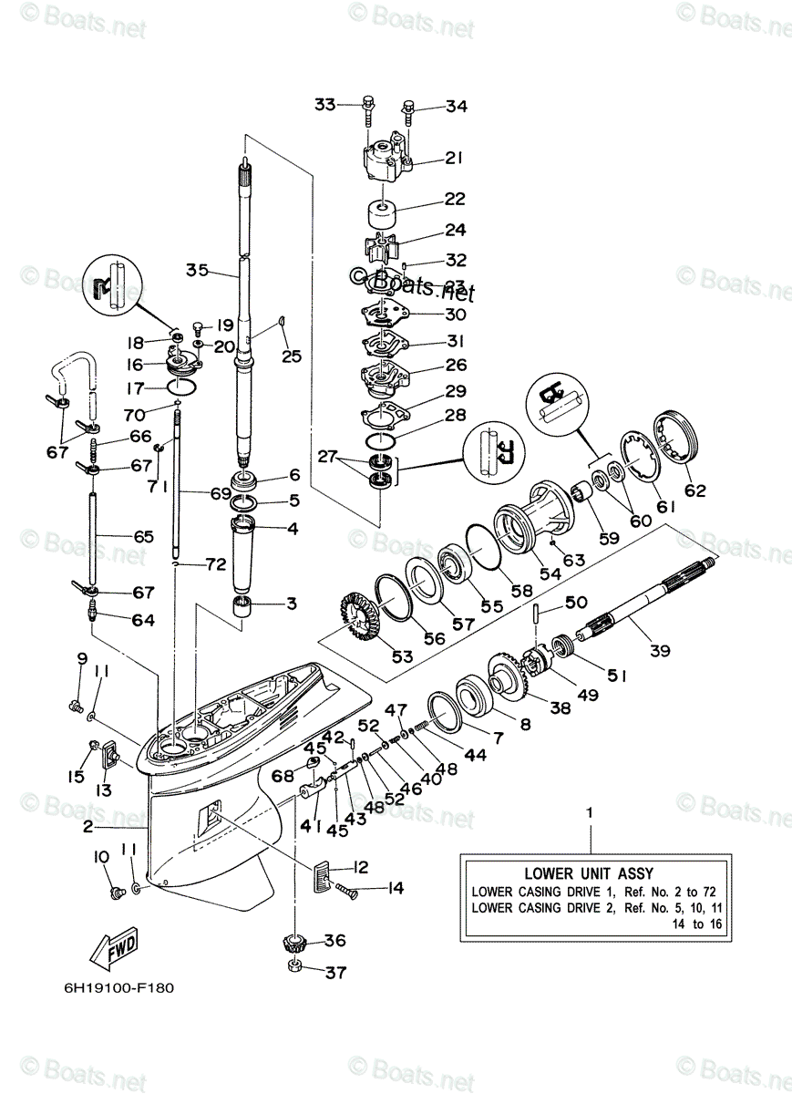 Yamaha Outboard 2008 OEM Parts Diagram for Lower Casing Drive 1 | Boats.net