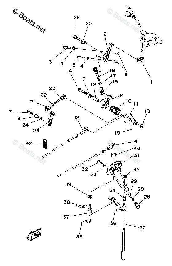 Yamaha Outboard 1988 OEM Parts Diagram for Control Engine | Boats.net