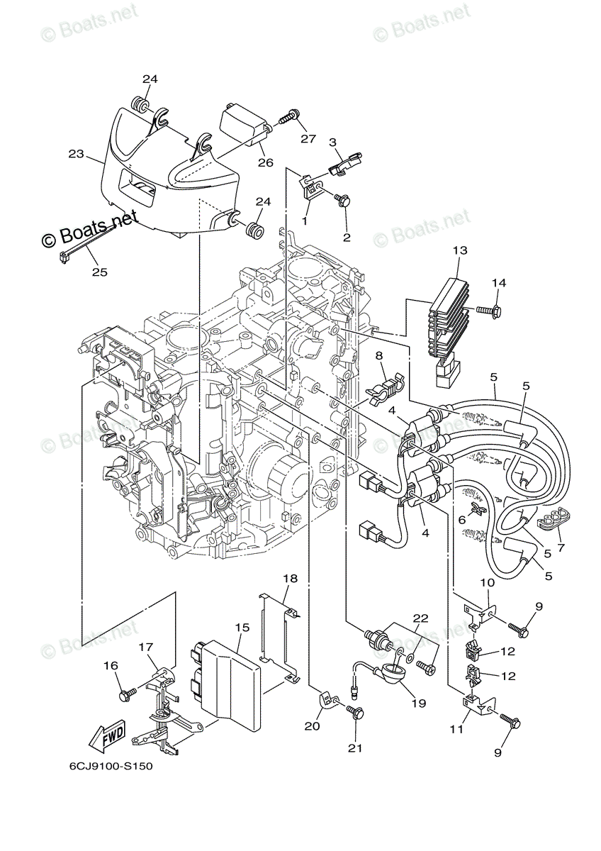 Yamaha Outboard 2021 OEM Parts Diagram for ELECTRICAL (1
