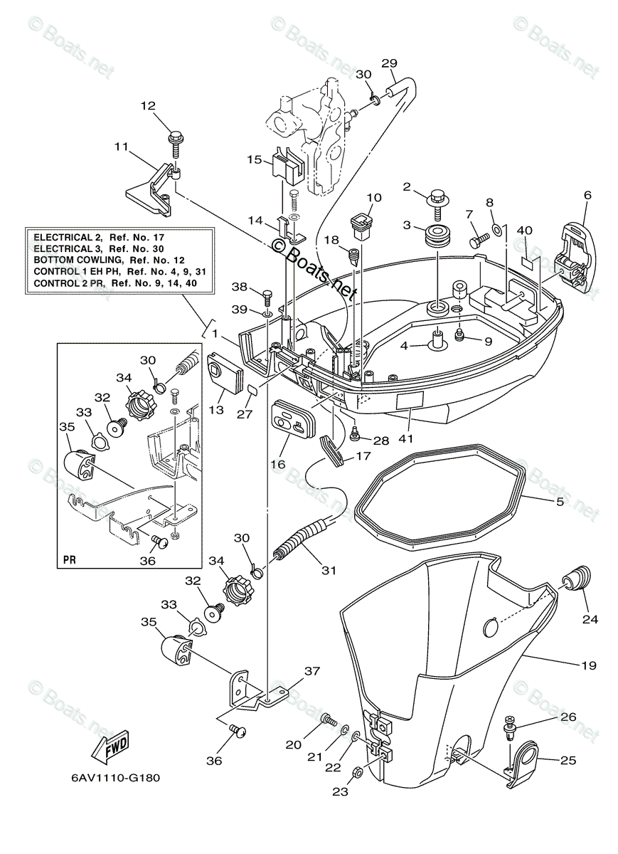 yamaページ Yamaha Outboard 2007 OEM Parts Diagram for Bottom Cowling | Boats.net