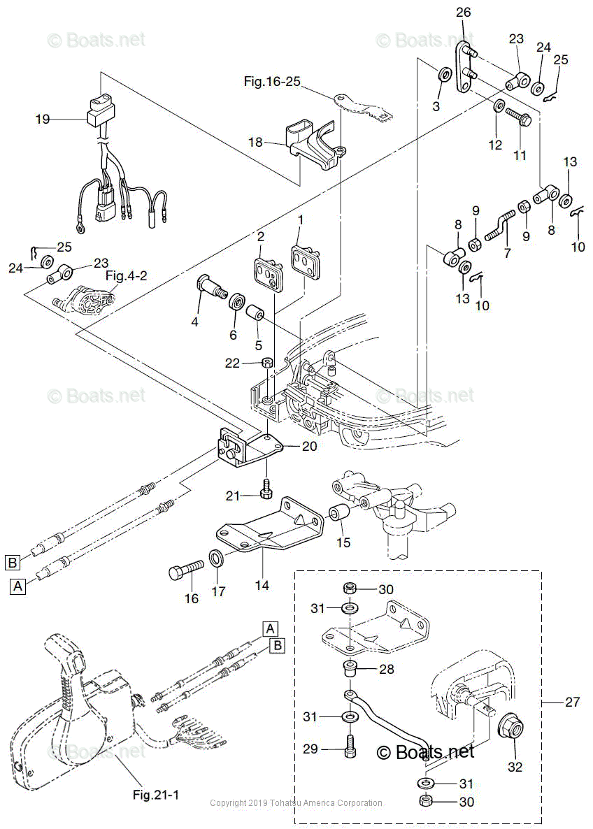 Tohatsu Outboard 2019 OEM Parts Diagram for REMOTE CONTROL PARTS