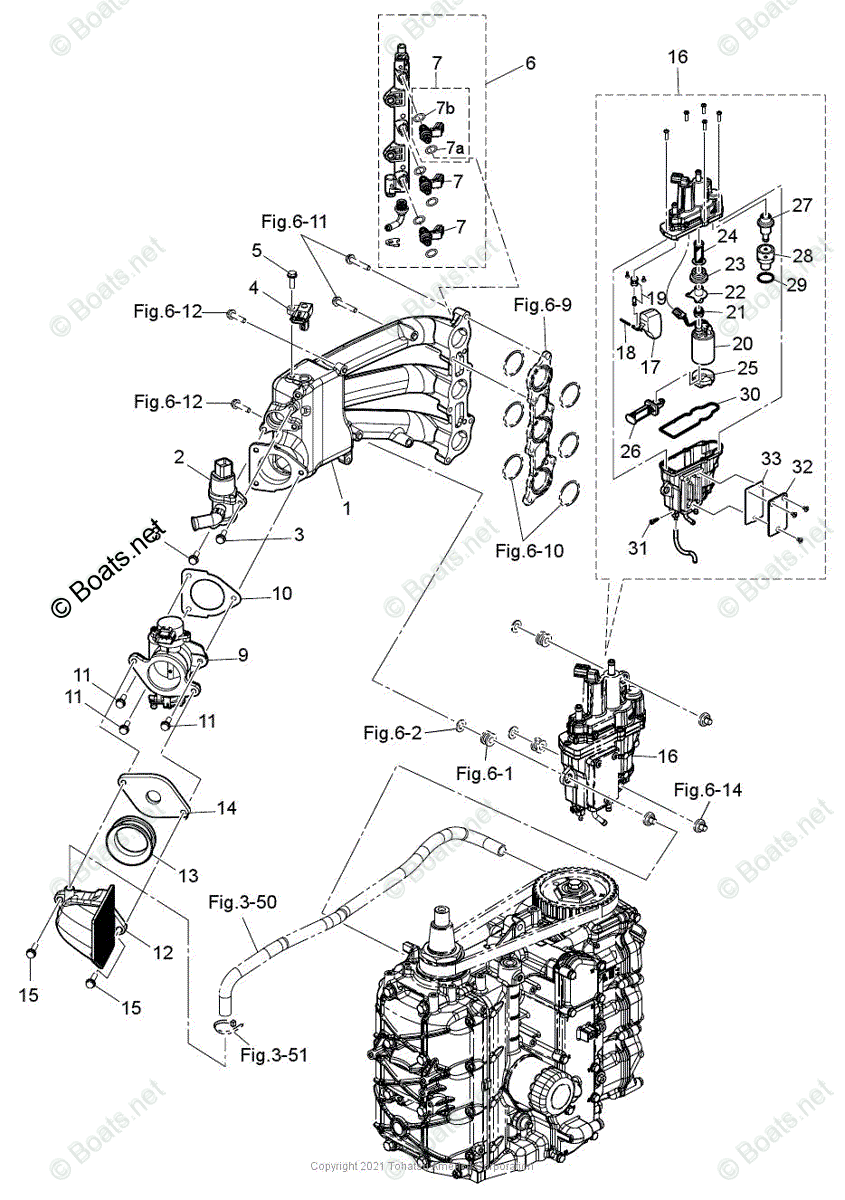 Tohatsu Outboard 2021 OEM Parts Diagram for INTAKE MANIFOLD | Boats.net