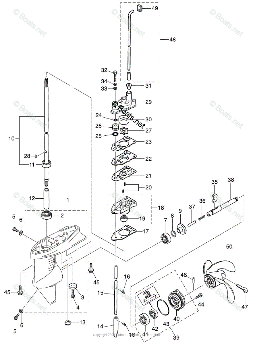 Tohatsu Outboard 2021 OEM Parts Diagram for GEAR CASE