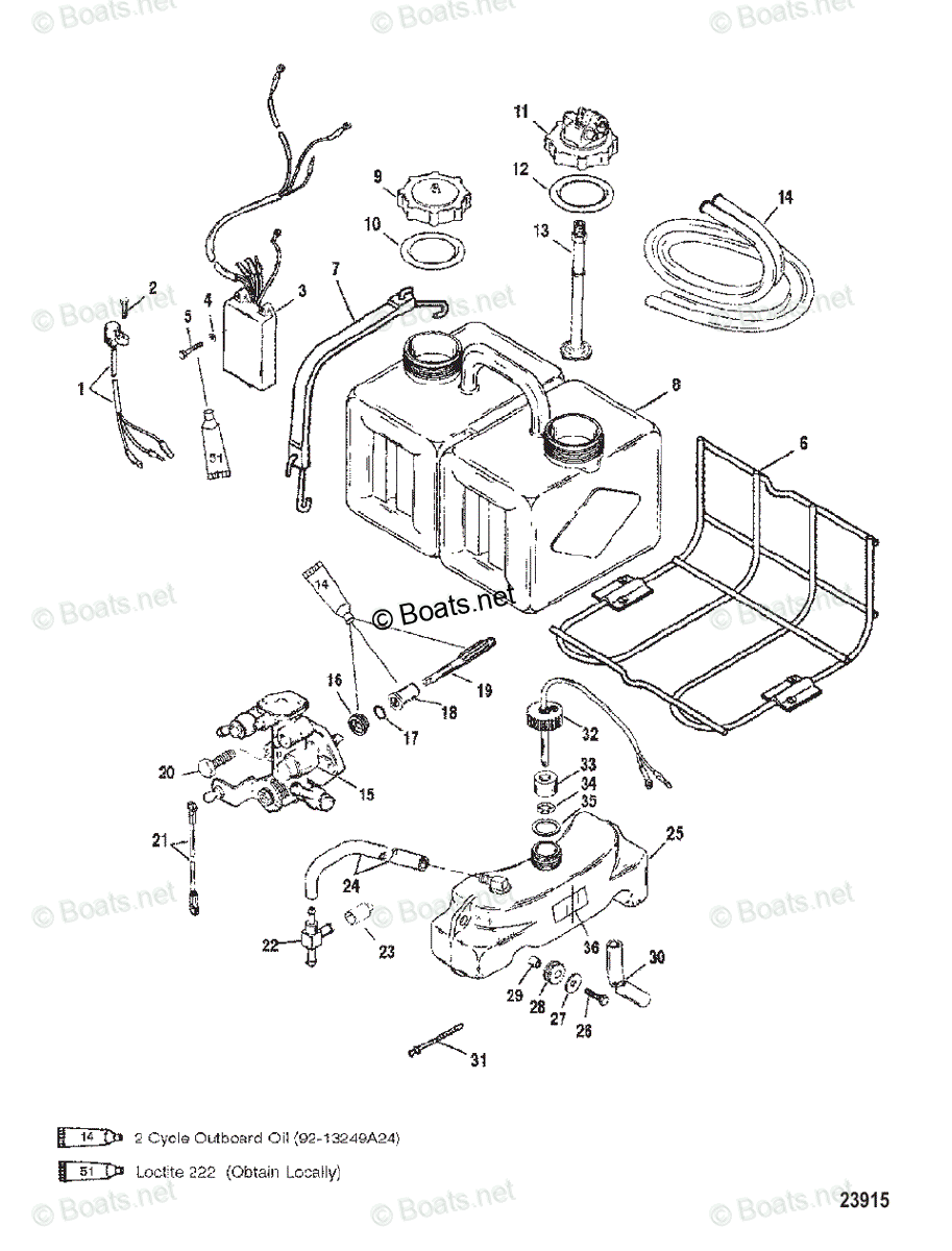 Mercury Outboard 150HP OEM Parts Diagram For Oil Injection Components ...