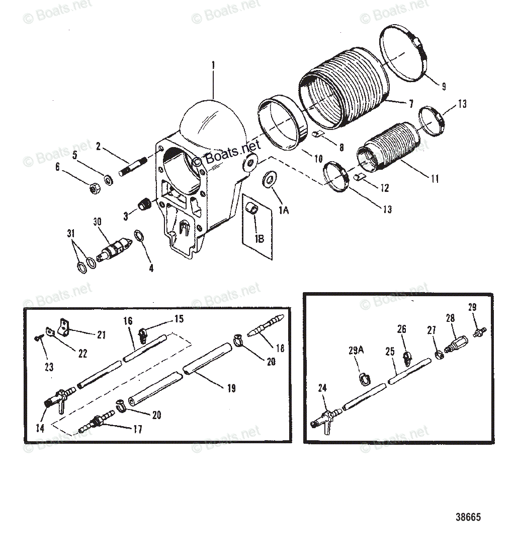 Mercruiser Sterndrive Outdrives OEM Parts Diagram For Bell Housing ...