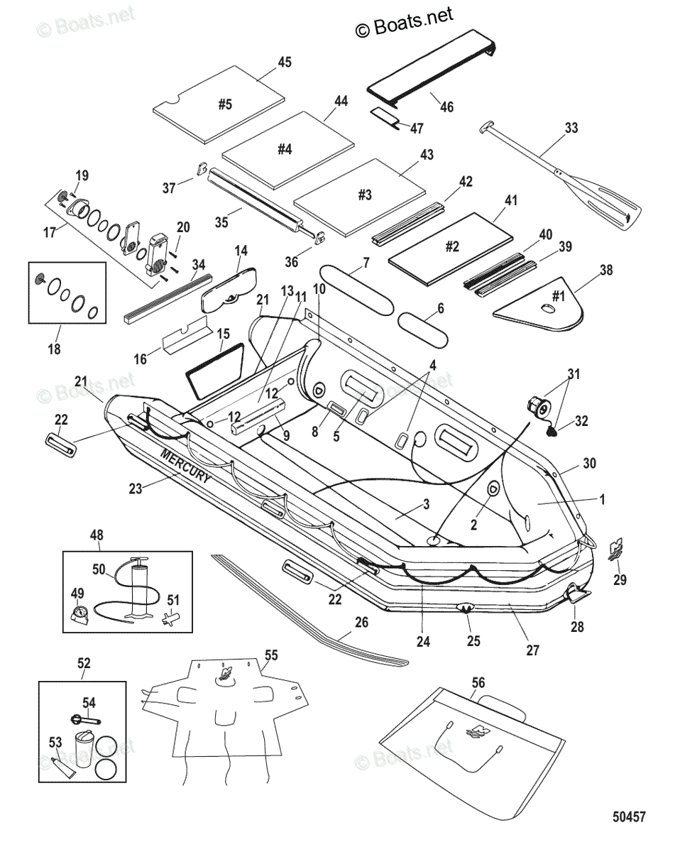Mercury Inflatable Boats 2013 OEM Parts Diagram for Heavy Duty XS 365/