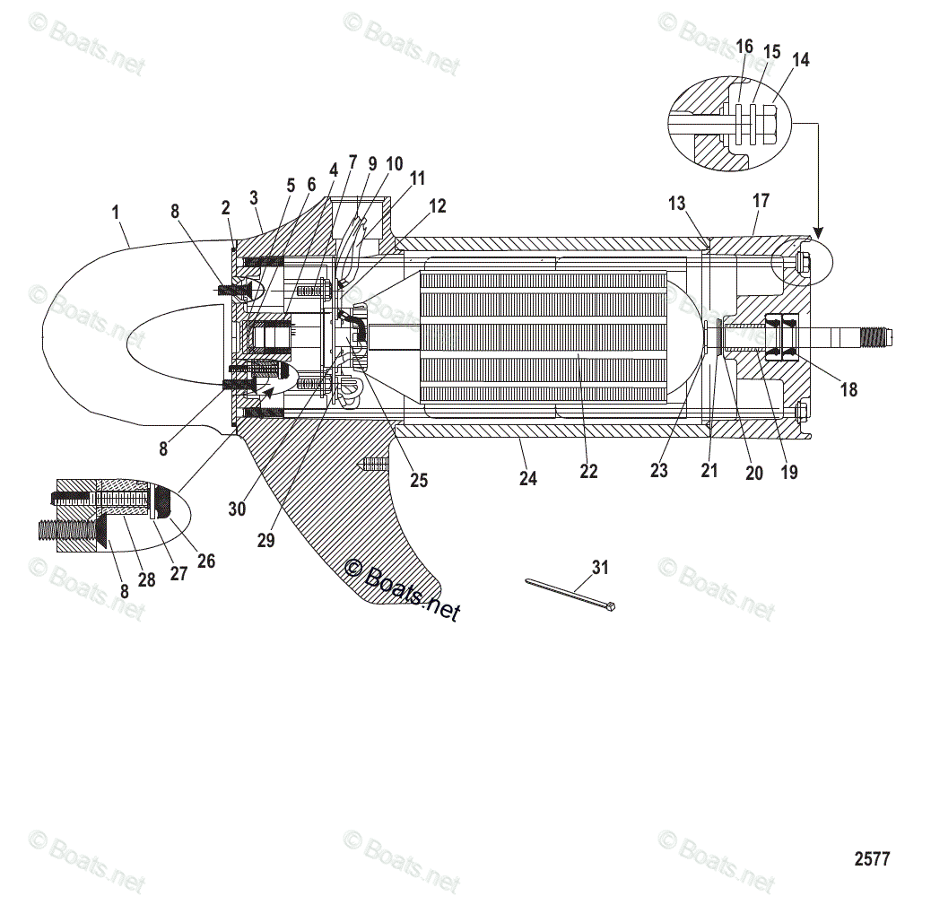 Trolling Motor PTSv Series OEM Parts Diagram for