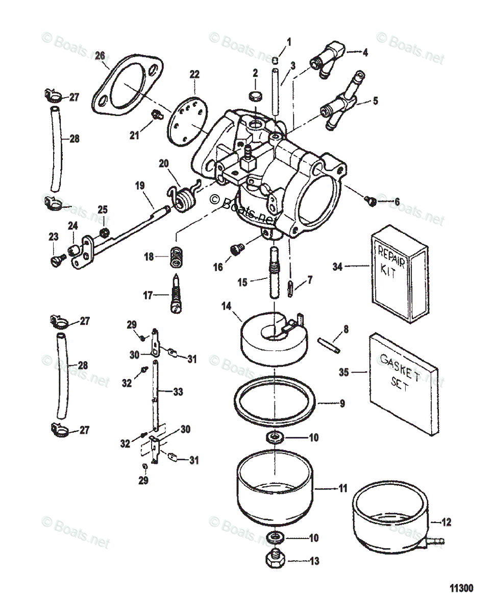 Mercury Sportjet Jet Drive 90HP OEM Parts Diagram for CARBURETOR ...