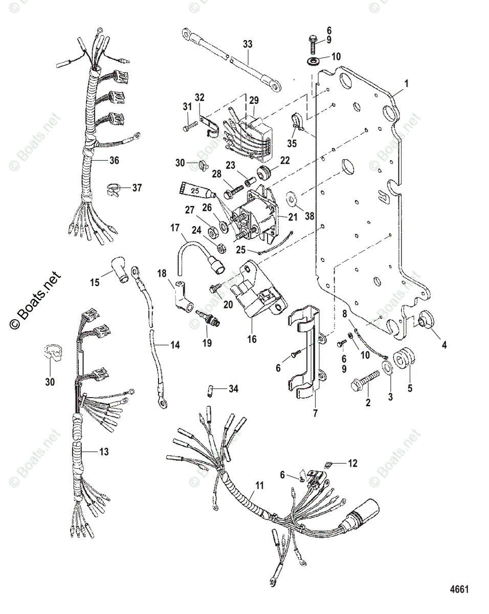 Mercury Outboard Hp Oem Parts Diagram For Electrical Components