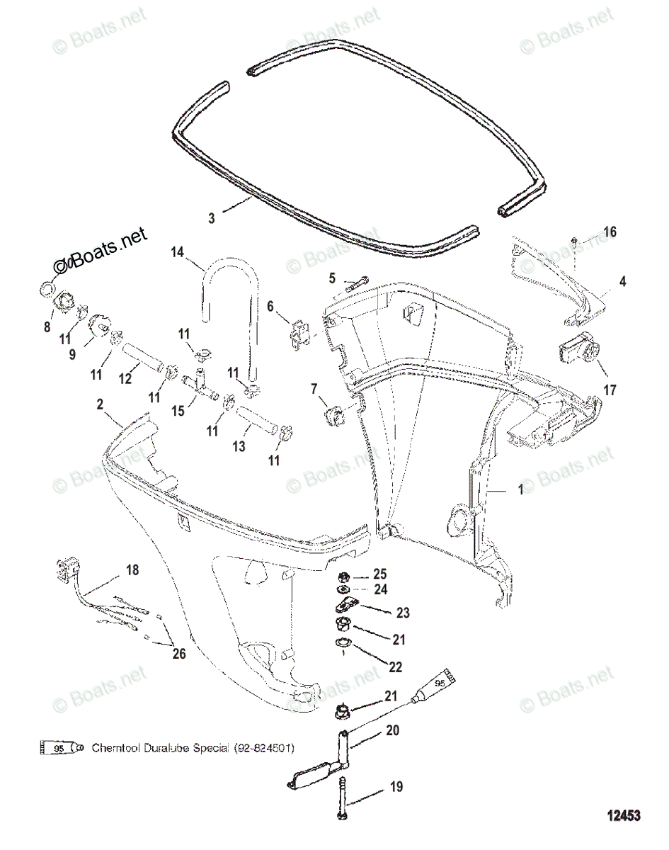 Mercury Outboard 115HP OEM Parts Diagram For BOTTOM COWL | Boats.net