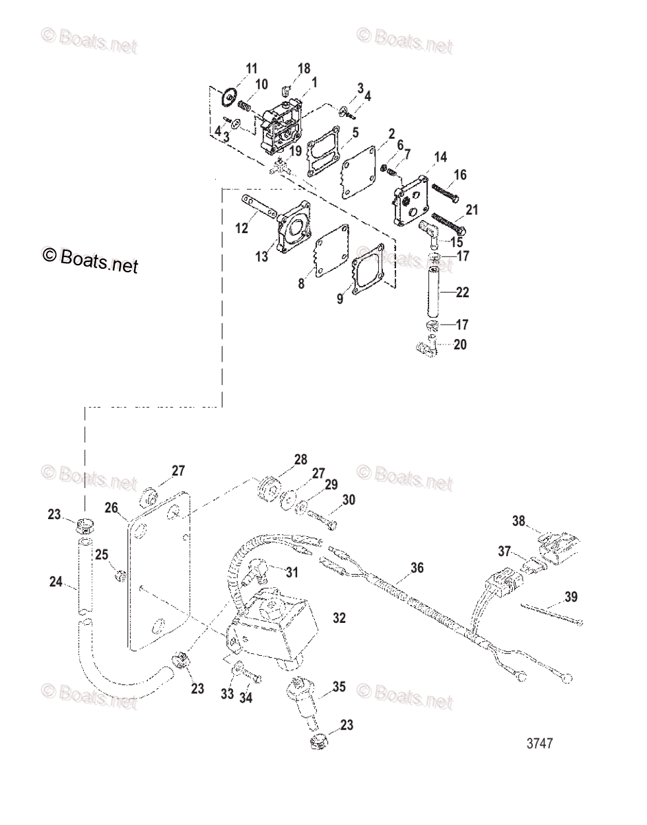 Mercury Sportjet Jet Drive 175HP OEM Parts Diagram for Fuel Pump ...