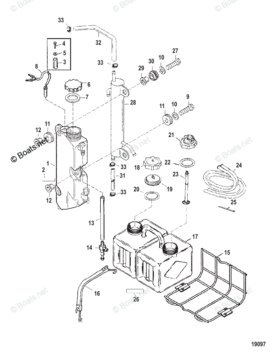 Mercury Outboard 225HP OEM Parts Diagram for Oil Injection Components ...