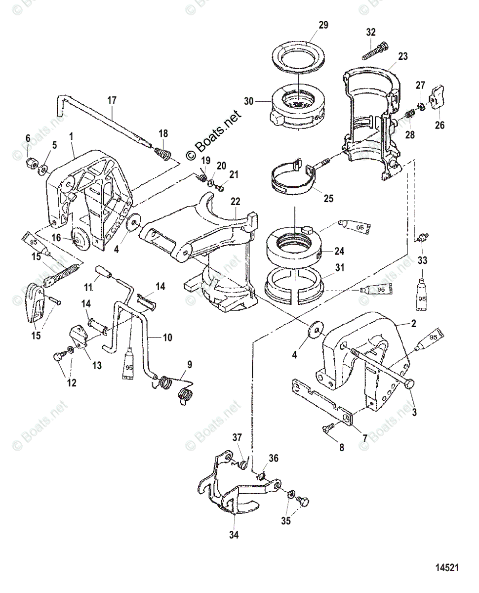 Mercury Outboard 6HP OEM Parts Diagram for Clamp Brackets | Boats.net