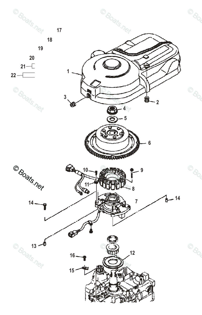 Mercury Outboard 90HP OEM Parts Diagram for Flywheel