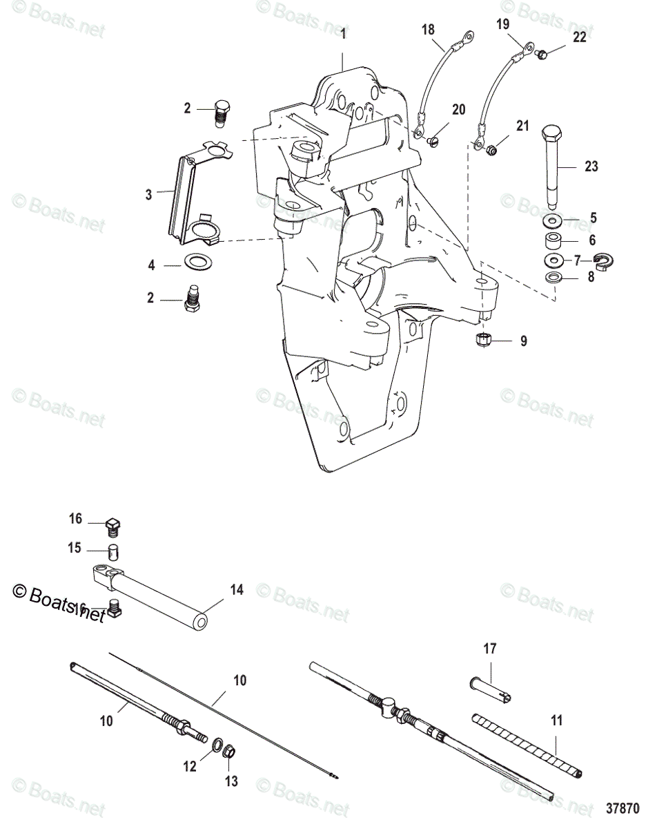 Mercruiser Sterndrive Outdrives OEM Parts Diagram for TRANSOM PLATE AND ...