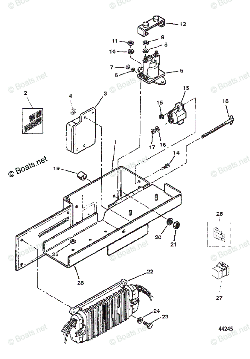 Mercruiser Inboard Gas Engines OEM Parts Diagram for ELECTRICAL BOX AND ...