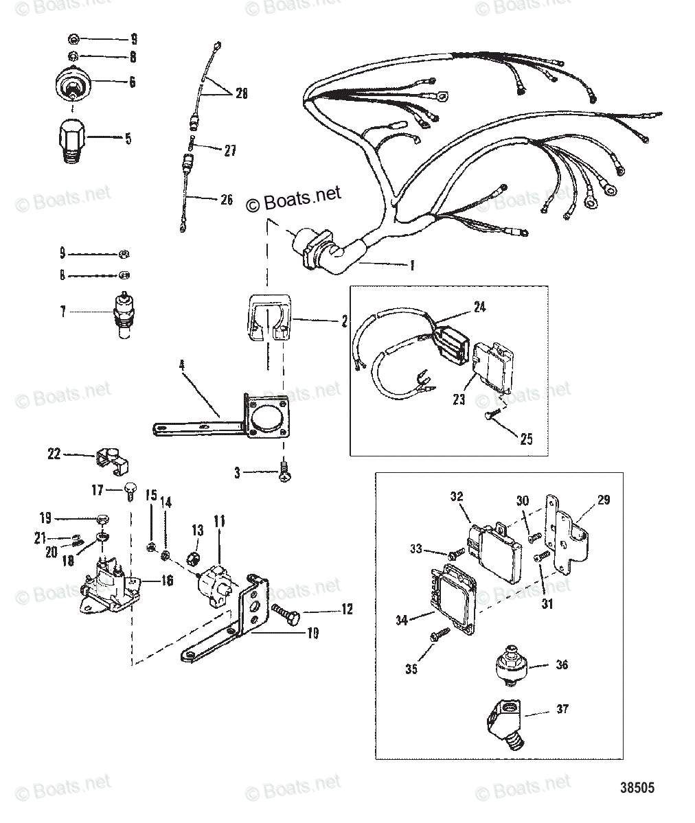 Mercruiser Sterndrive Gas Engines OEM Parts Diagram for ELECTRICAL