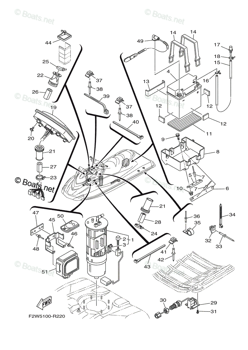 Yamaha Waverunner 2020 OEM Parts Diagram for ELECTRICAL 3 Boats