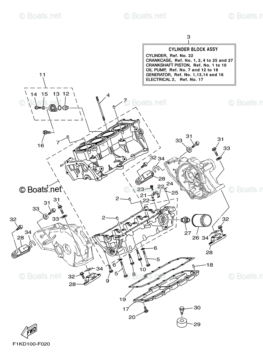 Yamaha Waverunner 2008 Oem Parts Diagram For Crankcase