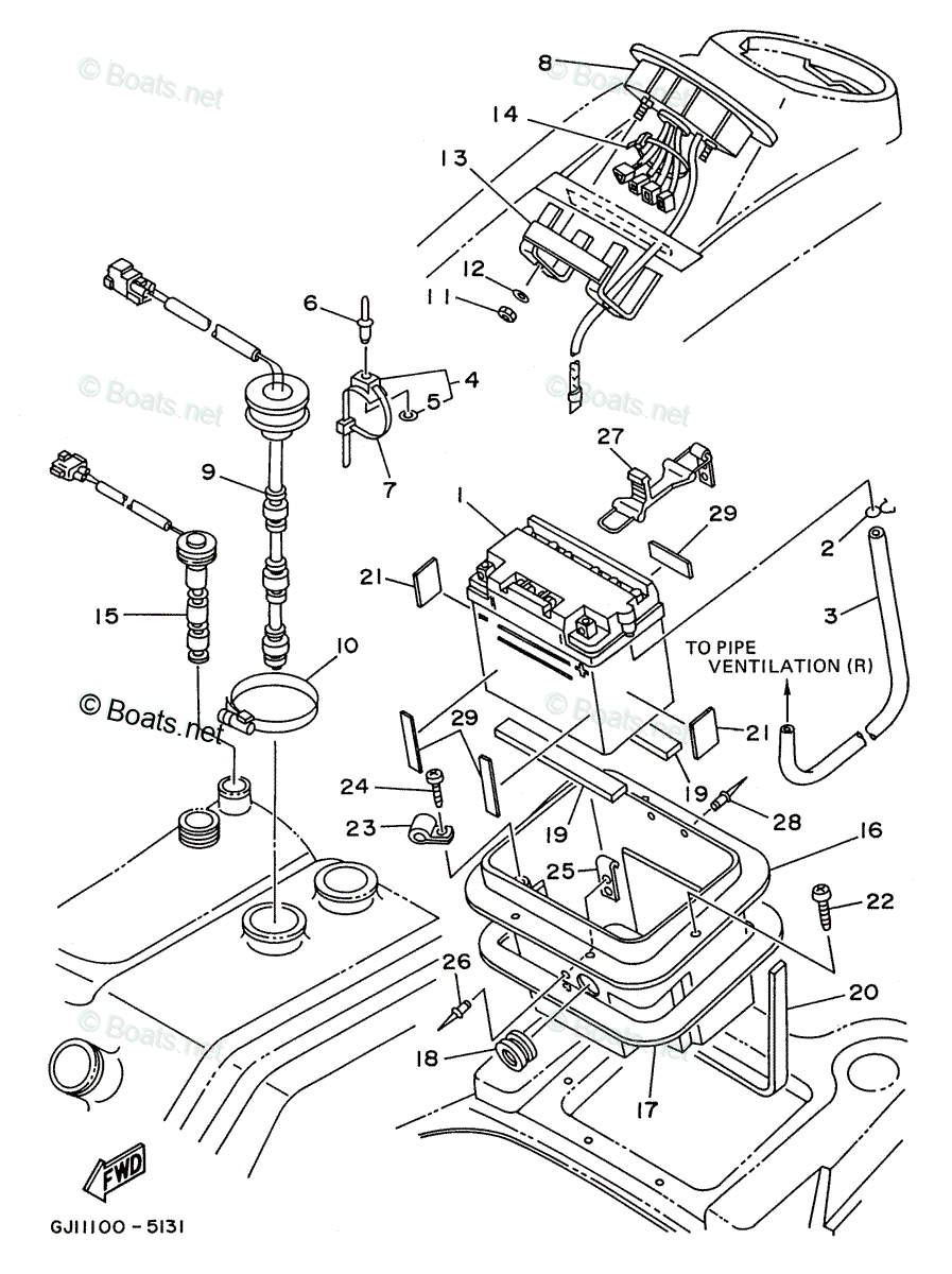 Yamaha Waverunner 1996 OEM Parts Diagram for ELECTRICAL (2