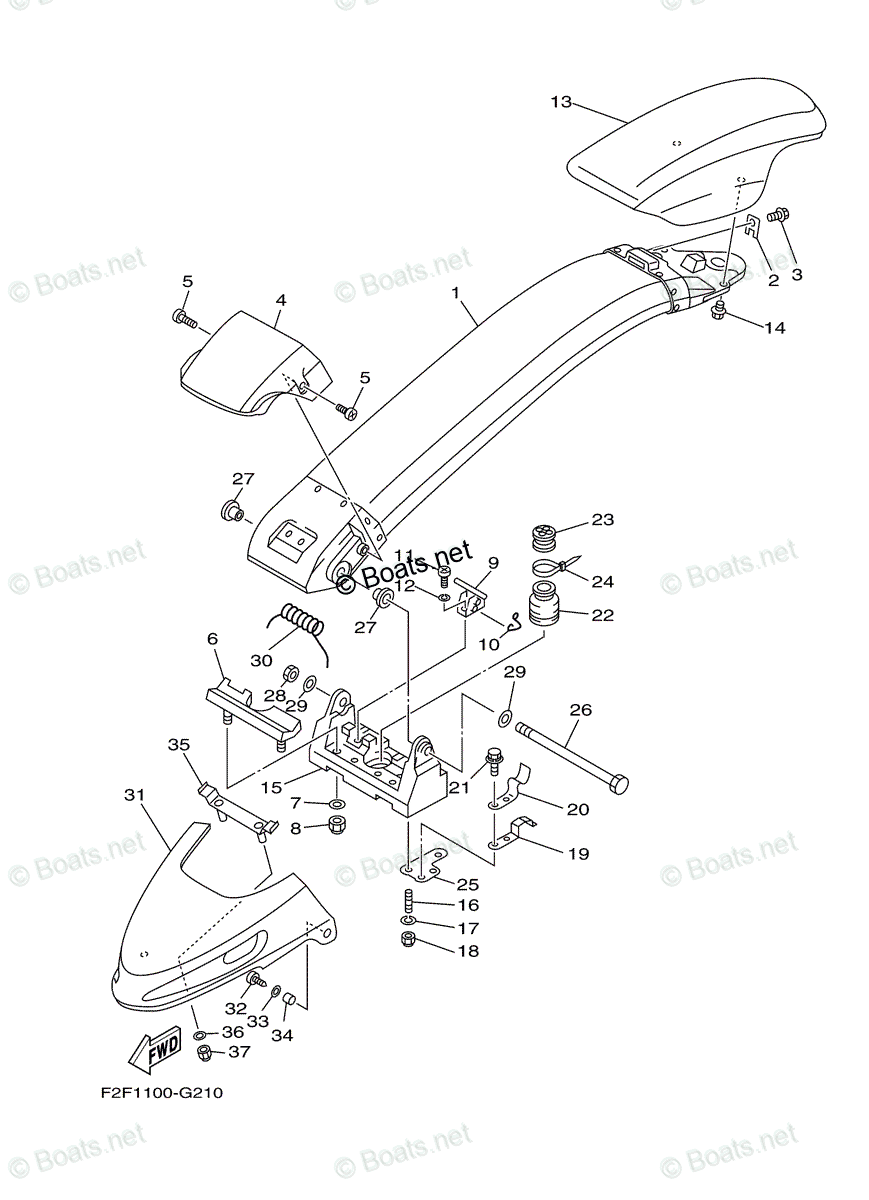 Yamaha Waverunner 2020 OEM Parts Diagram for Steering 2