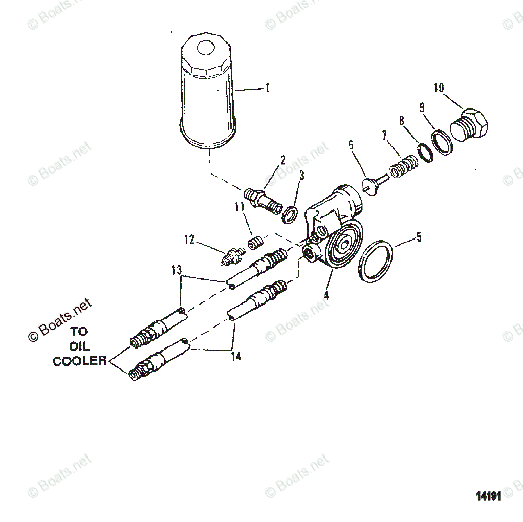 Mercruiser Inboard Diesel Engines OEM Parts Diagram For Oil Filter And ...