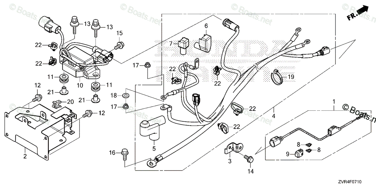 Honda Outboard 2007 And Later OEM Parts Diagram for Starter Cable ...