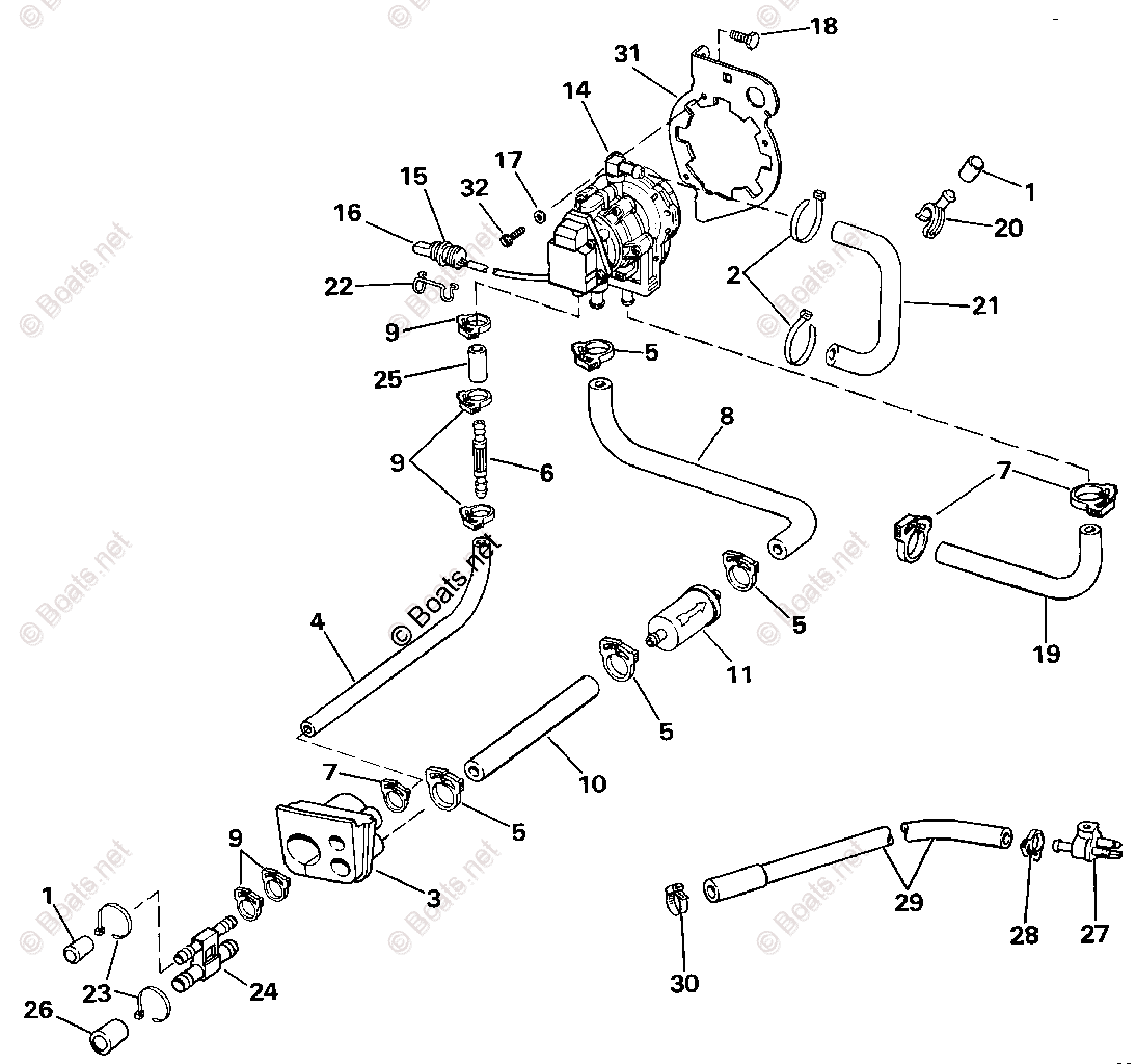 Johnson Outboard 1990 OEM Parts Diagram for VRO2 Pump | Boats.net