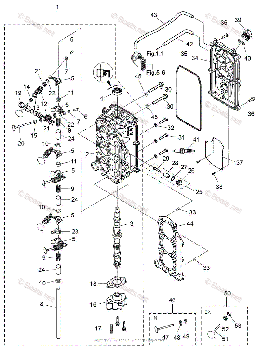 Tohatsu Outboard 2022 OEM Parts Diagram for CYLINDER HEAD