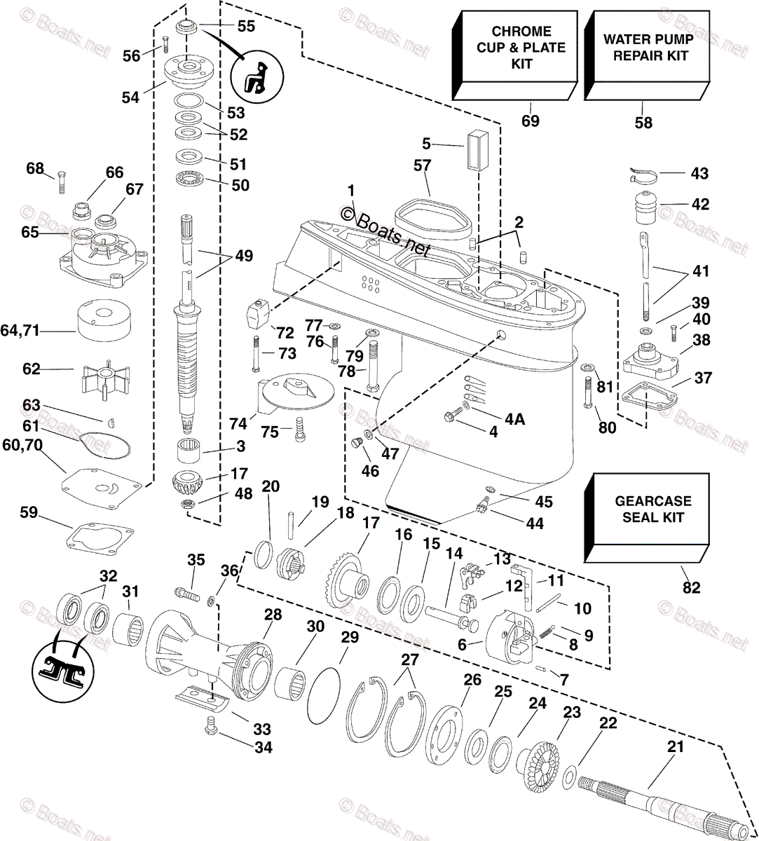 Evinrude Outboard 2007 OEM Parts Diagram for Gearcase | Boats.net